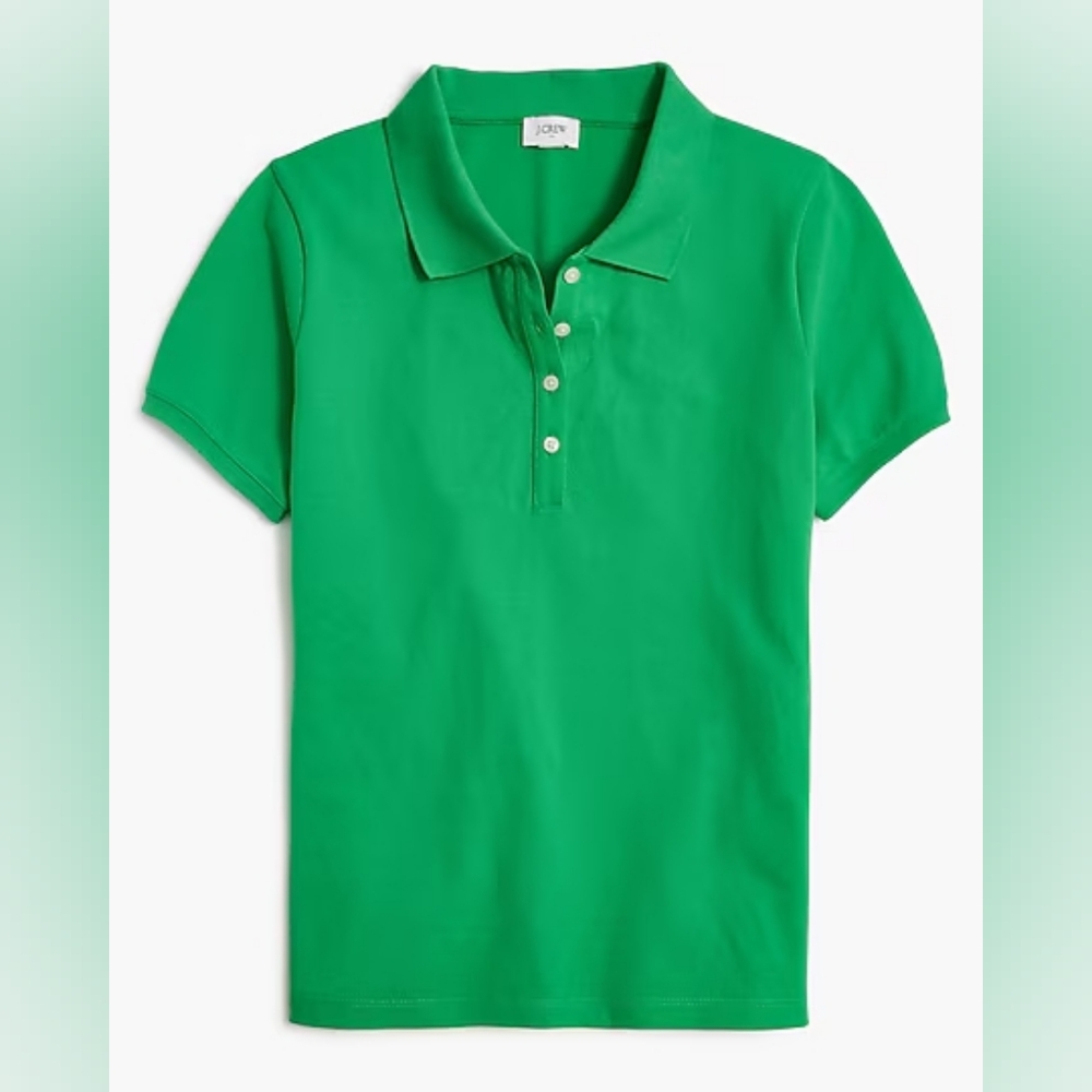 J.Crew Factory Women's Piqué Polo in Vintage Kelly Green Size Small